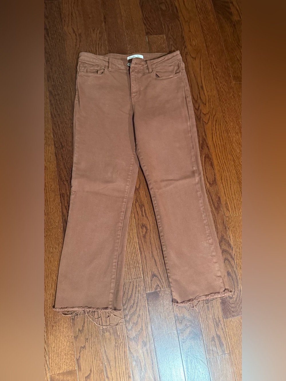 Willow & Root Jeans in Rust color.